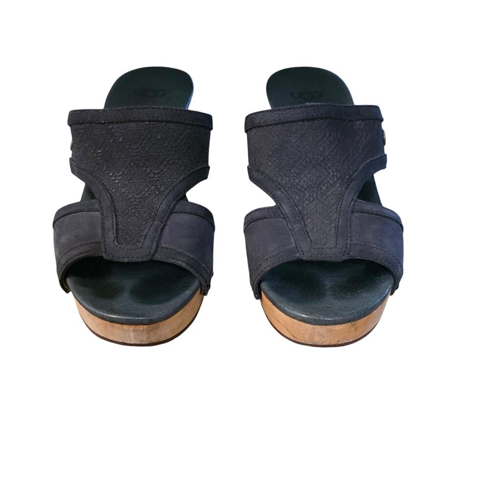 UGG Issa‎ mosaic wooden Clogs Size 7 Gray